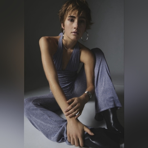 UO Silence + Noise Aston Sparkly Halter Jumpsuit - Picture 4 of 13